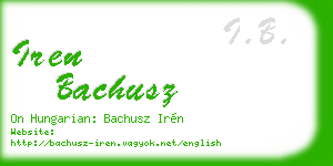 iren bachusz business card